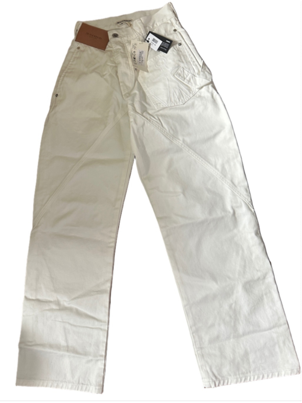JW Anderson Twisted Workwear Jeans Off White Size 24 NWT Made in Japan